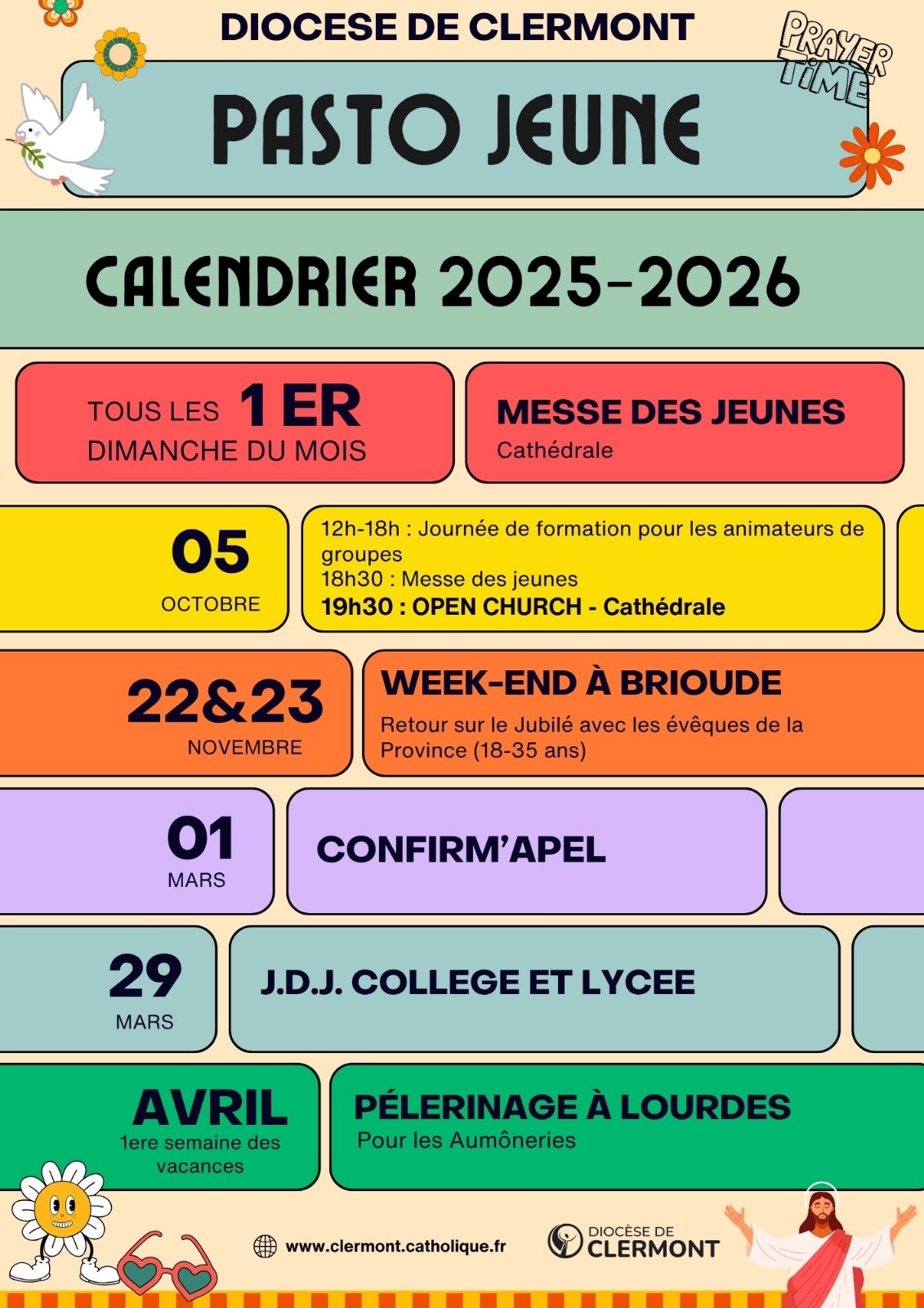 Calendrier Pastorale des Jeunes 2025-2026